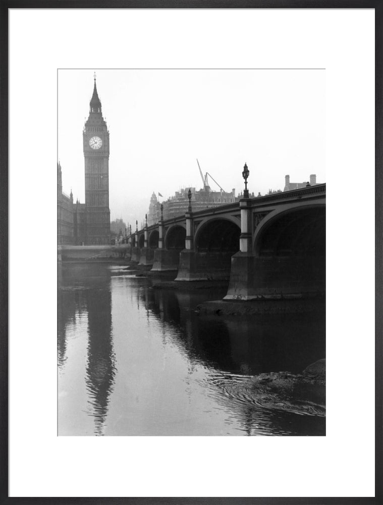 Westminster Bridge and the Houses of Parliament, London, c 1920s. art print extra large black Art Print - Science Museum Shop
