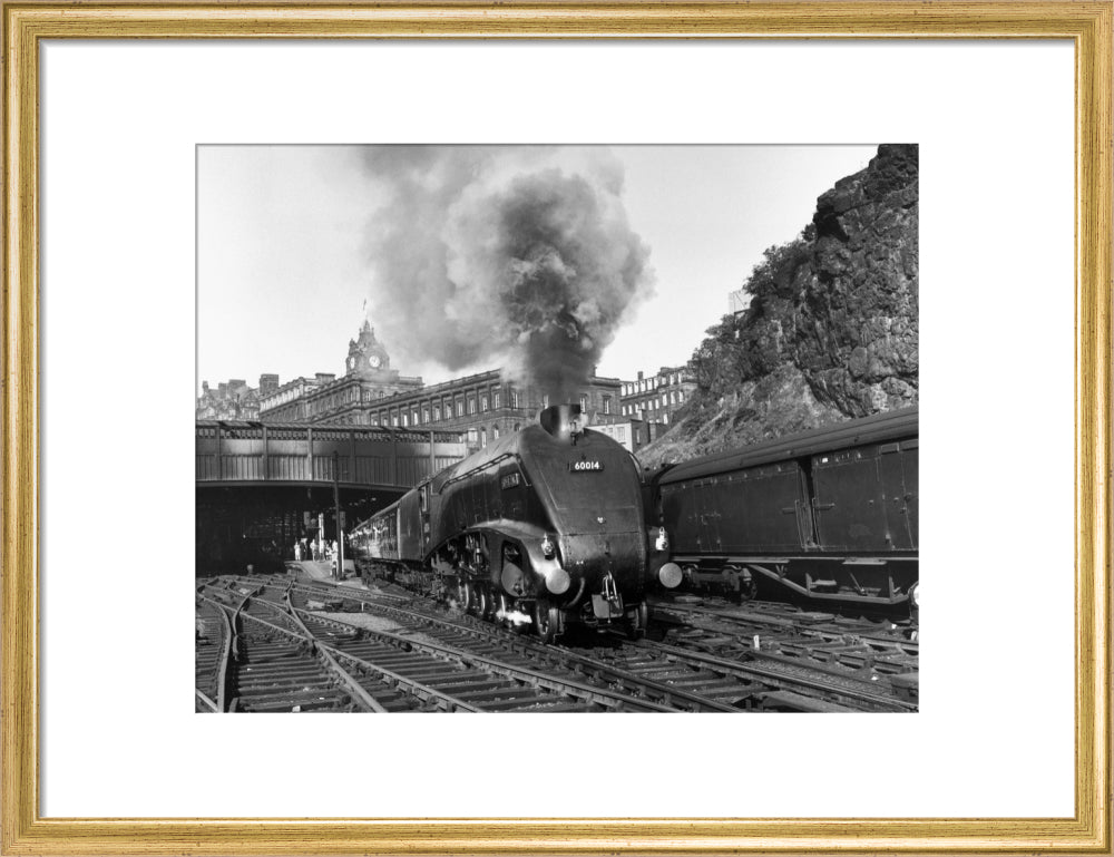 'Silver Link' leaving Edinburgh Waverley Station, 1958. art print medium gold Art Print - Science Museum Shop