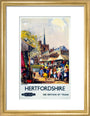 'Hitchin, Hertfordshire - See Britain by Train', BR (ER) poster, c 1955-1965. art print small gold Art Print - Science Museum Shop
