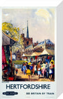 'Hitchin, Hertfordshire - See Britain by Train', BR (ER) poster, c 1955-1965. stretched canvas small none Art Print - Science Museum Shop