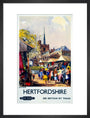 'Hitchin, Hertfordshire - See Britain by Train', BR (ER) poster, c 1955-1965. art print medium black Art Print - Science Museum Shop