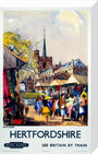 'Hitchin, Hertfordshire - See Britain by Train', BR (ER) poster, c 1955-1965. stretched canvas medium none Art Print - Science Museum Shop