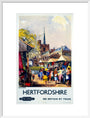 'Hitchin, Hertfordshire - See Britain by Train', BR (ER) poster, c 1955-1965. art print large white Art Print - Science Museum Shop
