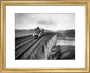 Coronation A4 Class steam locomotive crosses the Royal Border Bridge at Berwick-upon-Tweed, 1937. art print extra small gold Art Print - Science Museum Shop