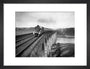 Coronation A4 Class steam locomotive crosses the Royal Border Bridge at Berwick-upon-Tweed, 1937. art print small black Art Print - Science Museum Shop