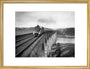 Coronation A4 Class steam locomotive crosses the Royal Border Bridge at Berwick-upon-Tweed, 1937. art print medium gold Art Print - Science Museum Shop