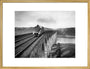 Coronation A4 Class steam locomotive crosses the Royal Border Bridge at Berwick-upon-Tweed, 1937. art print large gold Art Print - Science Museum Shop