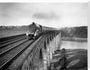 Coronation A4 Class steam locomotive crosses the Royal Border Bridge at Berwick-upon-Tweed, 1937. stretched canvas extra large none Art Print - Science Museum Shop