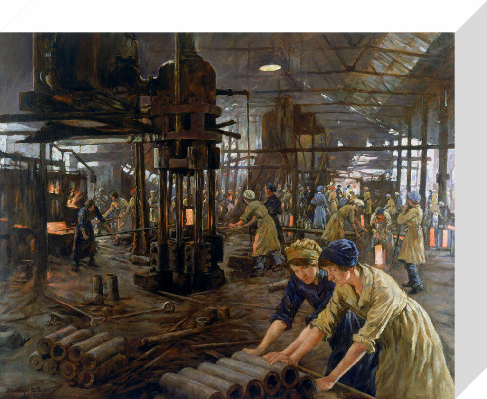 The Munitions Girls' oil painting, England, 1918. stretched canvas small none Art Print - Science Museum Shop