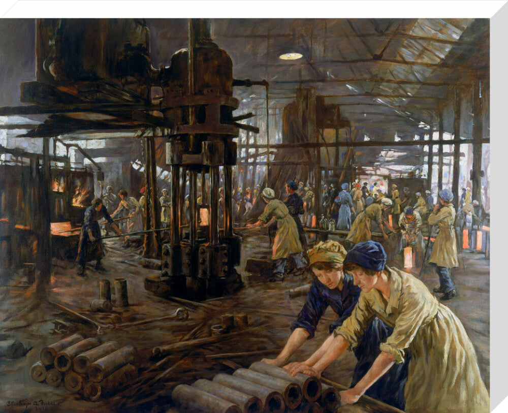The Munitions Girls' oil painting, England, 1918. stretched canvas large none Art Print - Science Museum Shop