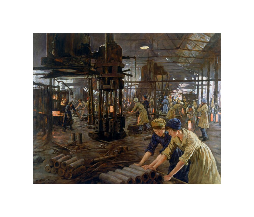 The Munitions Girls' oil painting, England, 1918. unstretched canvas small none Art Print - Science Museum Shop