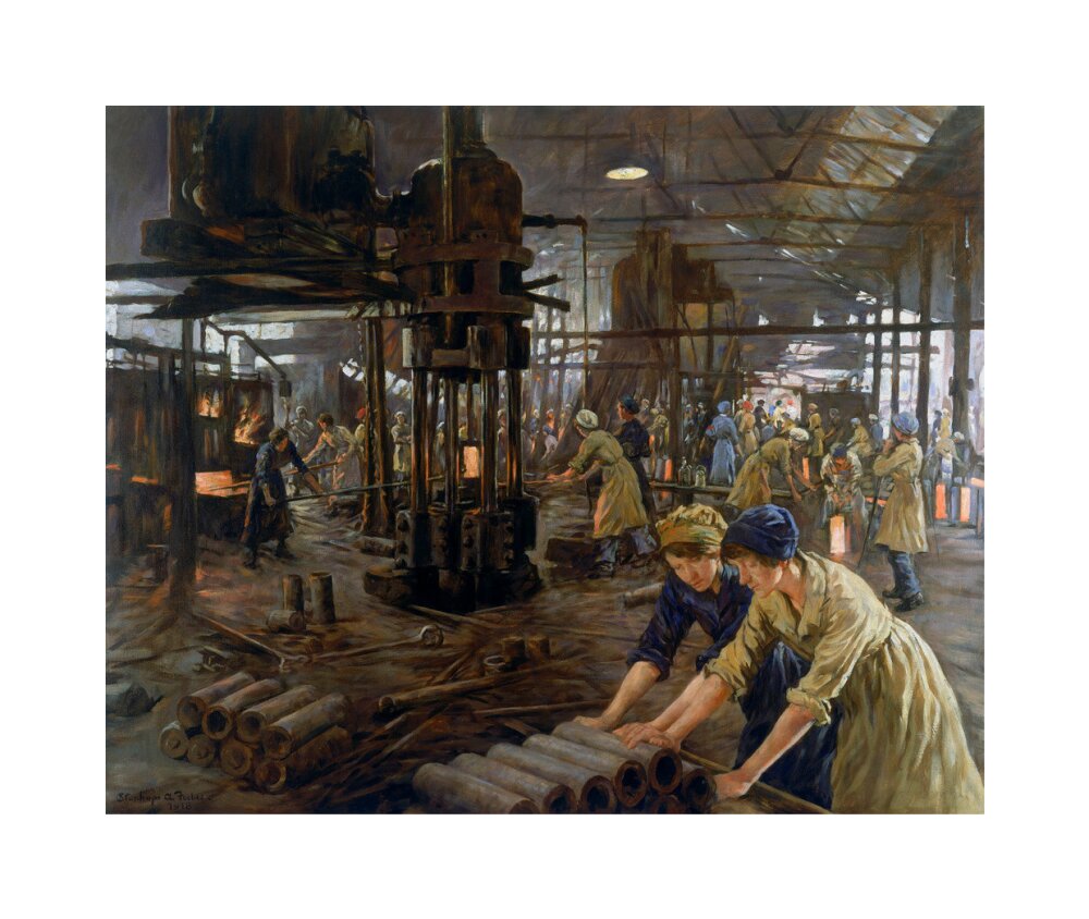 The Munitions Girls' oil painting, England, 1918. unstretched canvas medium none Art Print - Science Museum Shop