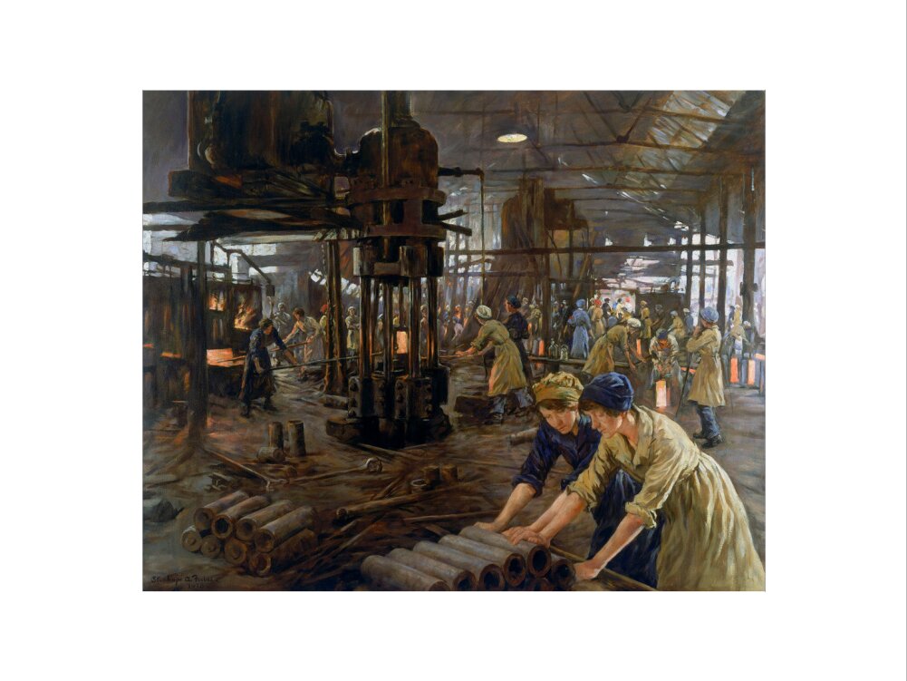The Munitions Girls' oil painting, England, 1918. art print large none Art Print - Science Museum Shop