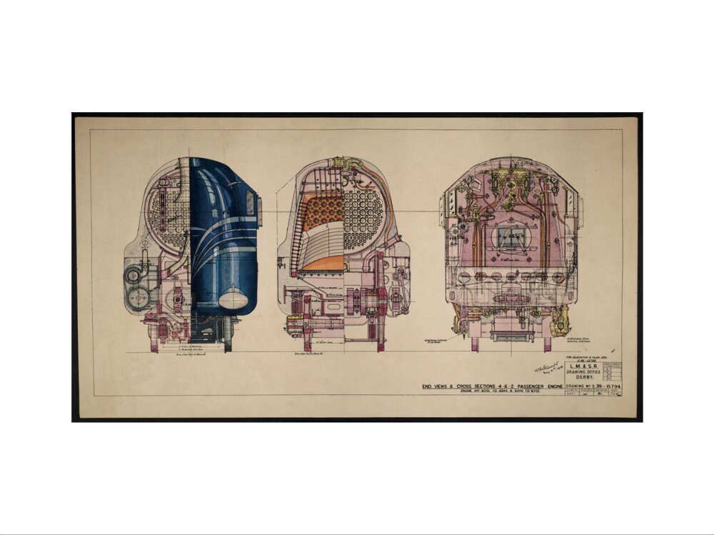 LM&SR Drawing No.D39-15794 of 4-6-2 Passenger Engine, 'Duchess of Hamilton'. 9.06.1939 art print small none Art Print - Science Museum Shop