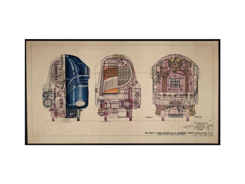 LM&SR Drawing No.D39-15794 of 4-6-2 Passenger Engine, 'Duchess of Hamilton'. 9.06.1939 art print medium none Art Print - Science Museum Shop