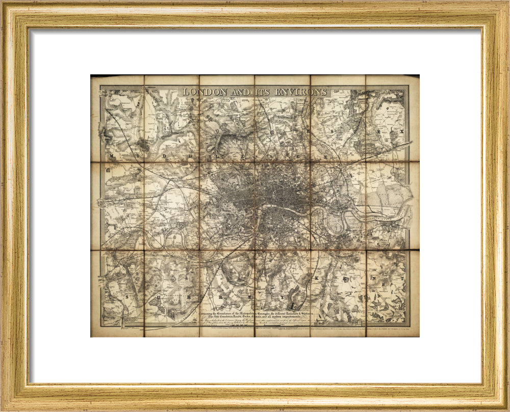 London and its environs art print extra small gold Art Print - Science Museum Shop