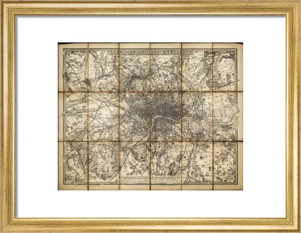 London and its environs art print small gold Art Print - Science Museum Shop