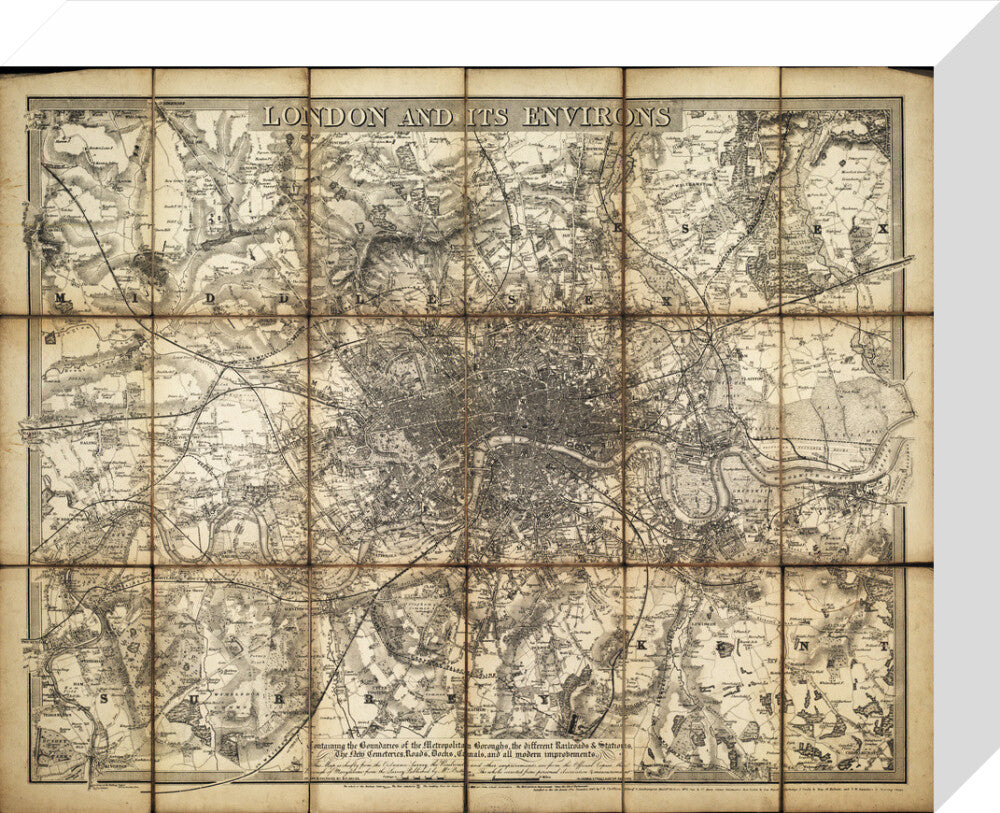 London and its environs stretched canvas small none Art Print - Science Museum Shop