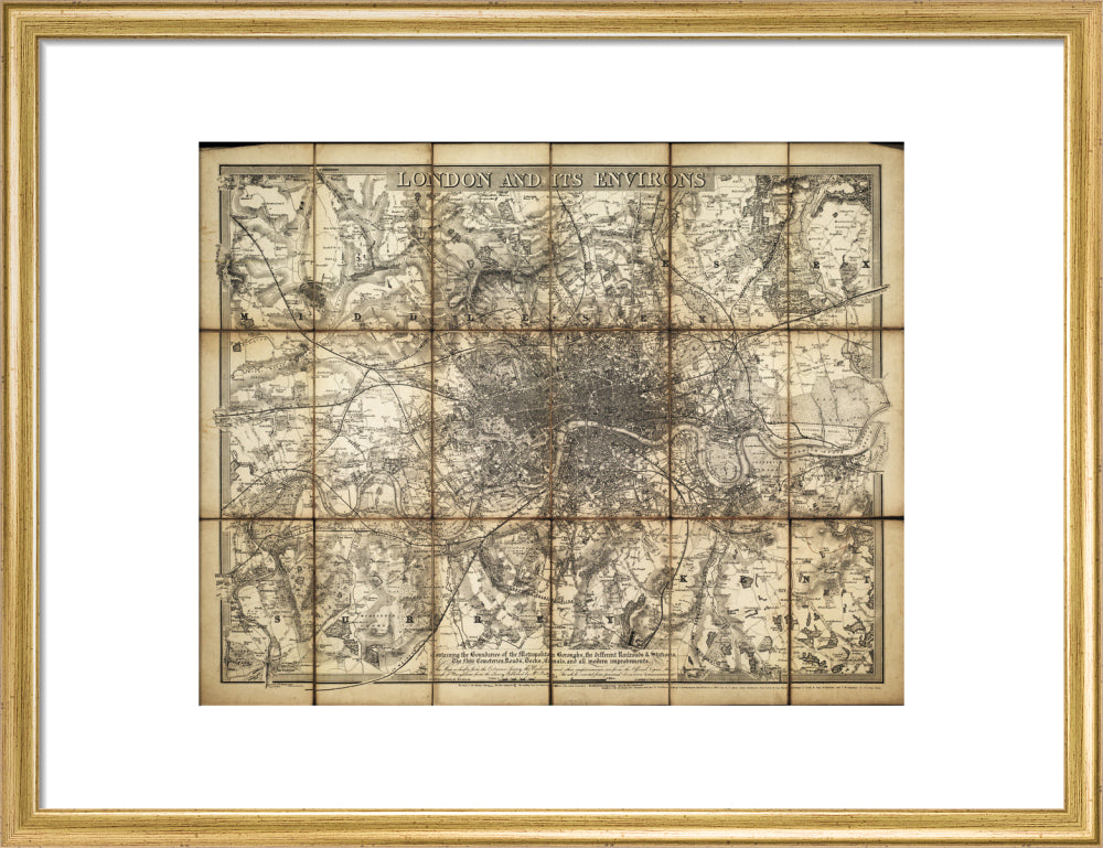 London and its environs art print medium gold Art Print - Science Museum Shop