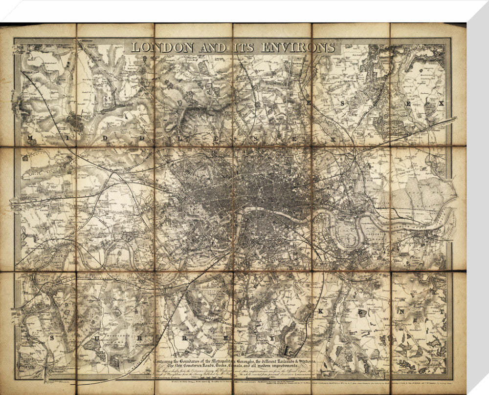 London and its environs stretched canvas medium none Art Print - Science Museum Shop