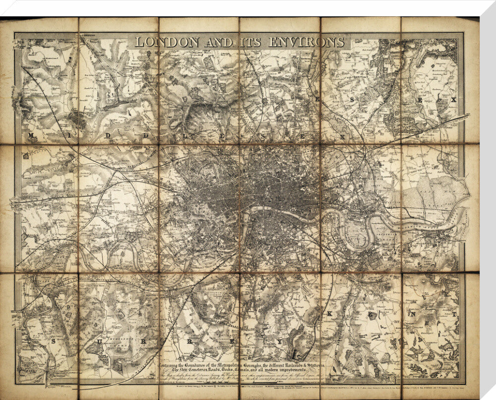 London and its environs stretched canvas large none Art Print - Science Museum Shop