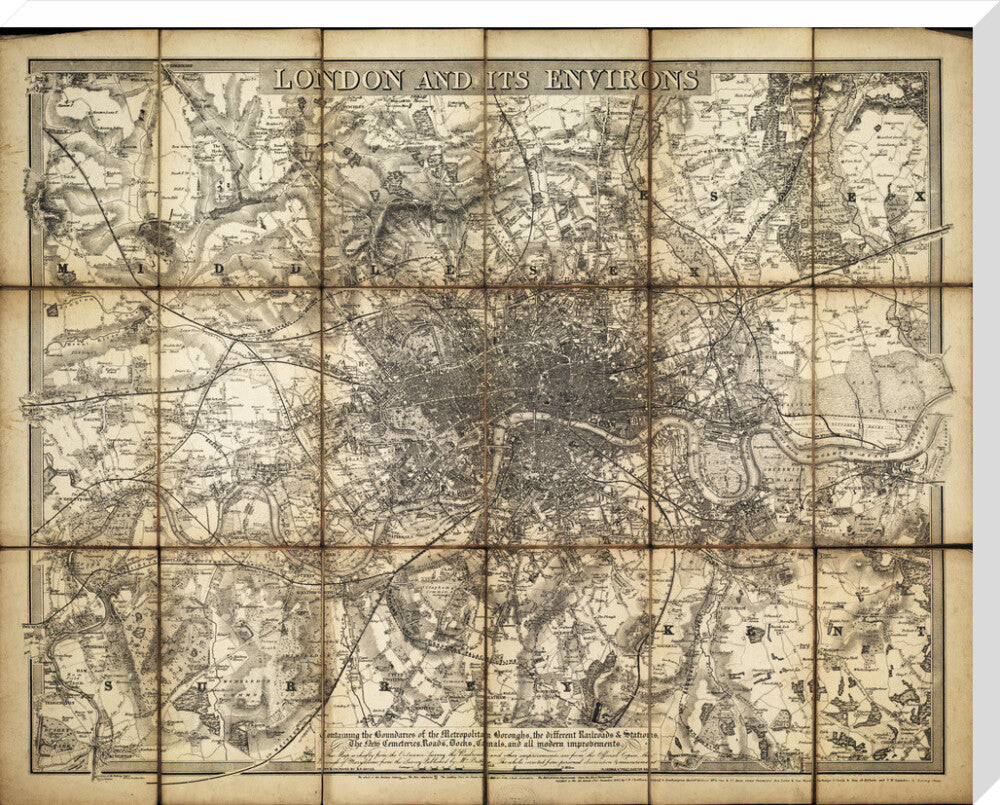 London and its environs stretched canvas extra large none Art Print - Science Museum Shop