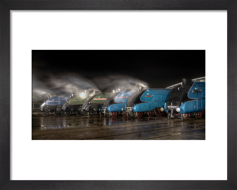 A-4 Class locomotives at the Great Gathering/ Great Goodbye in the National Railway Museum Shildon, 2014. art print extra small black Art Print - Science Museum Shop