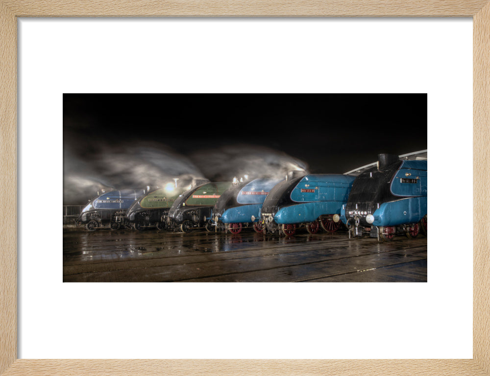 A-4 Class locomotives at the Great Gathering/ Great Goodbye in the National Railway Museum Shildon, 2014. art print small natural Art Print - Science Museum Shop