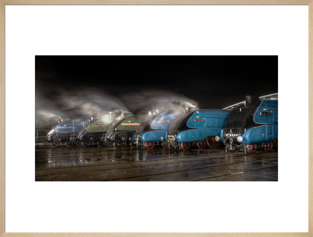 A-4 Class locomotives at the Great Gathering/ Great Goodbye in the National Railway Museum Shildon, 2014. art print extra large natural Art Print - Science Museum Shop