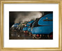 A-4 Class locomotives at the Great Gathering/ Great Goodbye in the National Railway Museum Shildon, 2014. art print extra small gold Art Print - Science Museum Shop