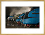 A-4 Class locomotives at the Great Gathering/ Great Goodbye in the National Railway Museum Shildon, 2014. art print large gold Art Print - Science Museum Shop