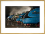 A-4 Class locomotives at the Great Gathering/ Great Goodbye in the National Railway Museum Shildon, 2014. art print extra large gold Art Print - Science Museum Shop