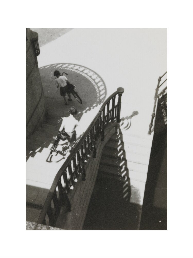 Carrying bicycles down steps art print small none Art Print - Science Museum Shop