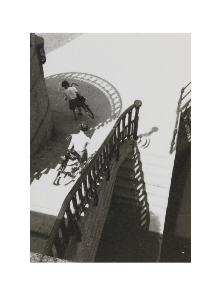 Carrying bicycles down steps art print extra large none Art Print - Science Museum Shop