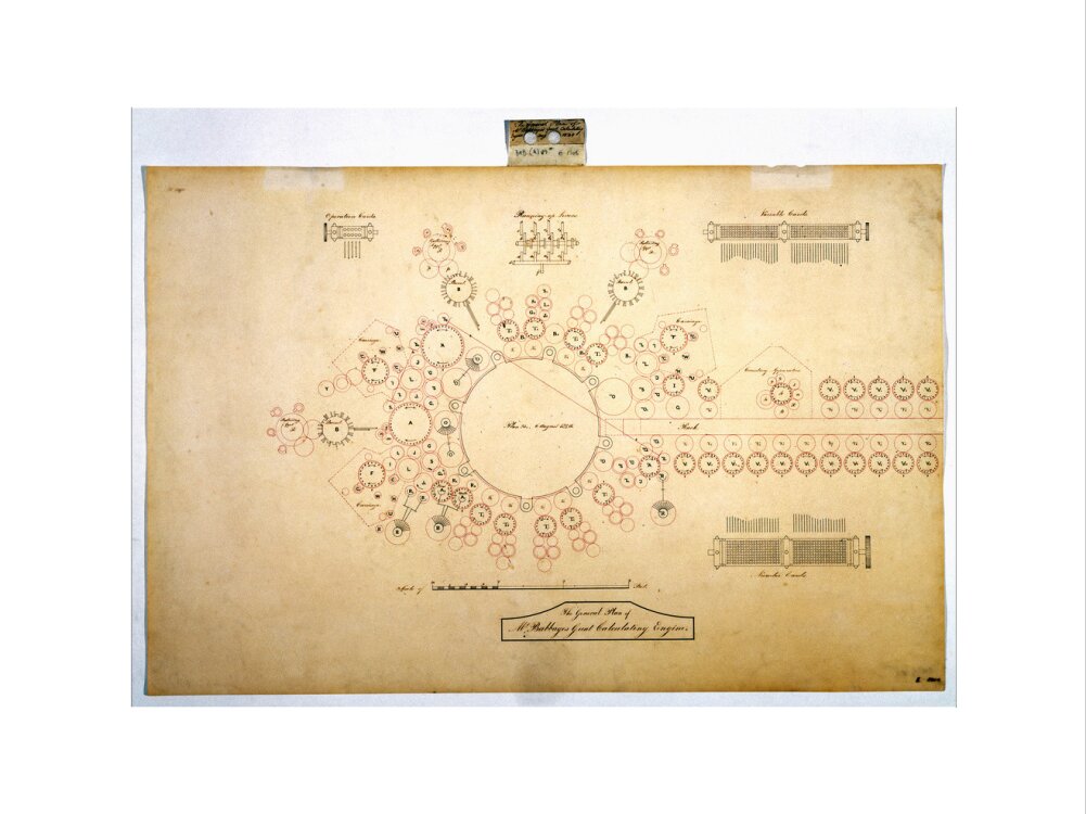 Plan of the analytical engine, 1840. art print extra large none Art Print - Science Museum Shop