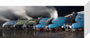 A-4 Class locomotives at the Great Gathering Great Goodbye in the National Railway Museum Shildon, 2014. stretched canvas small none Art Print - Science Museum Shop