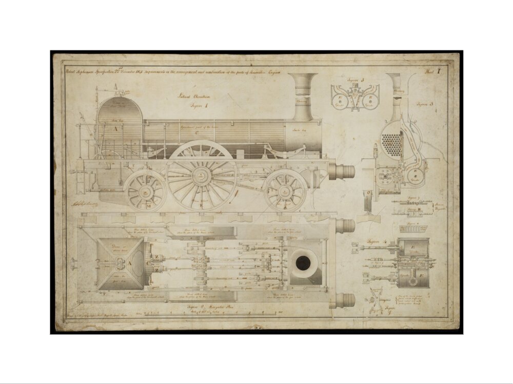 Improvements in the arrangement...of the parts of locomotive engines, 1841 art print extra large none Art Print - Science Museum Shop