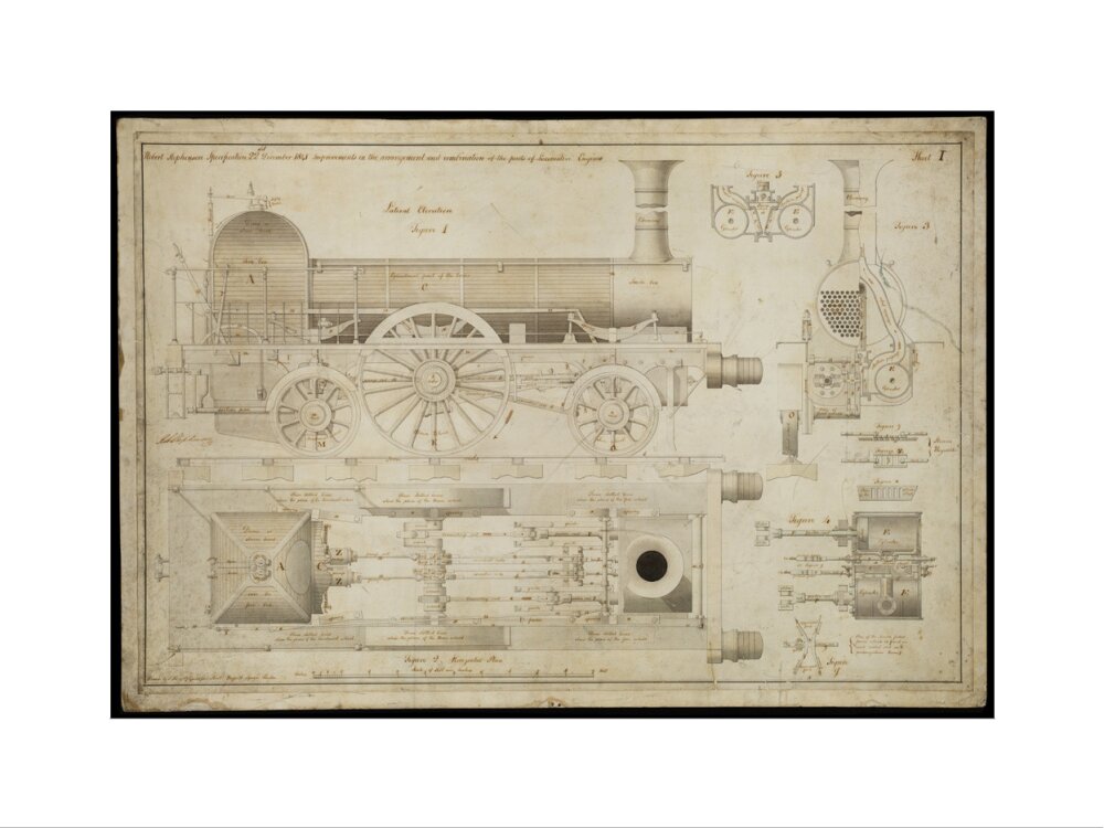 Improvements in the arrangement...of the parts of locomotive engines, 1841 art print small none Art Print - Science Museum Shop
