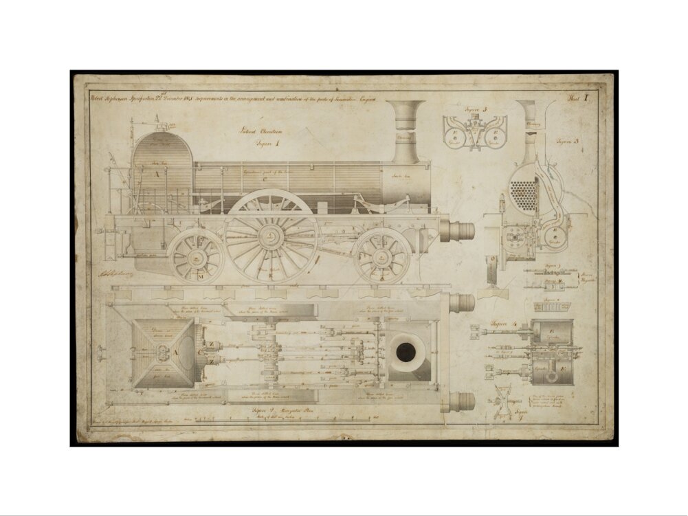 Improvements in the arrangement...of the parts of locomotive engines, 1841 art print medium none Art Print - Science Museum Shop