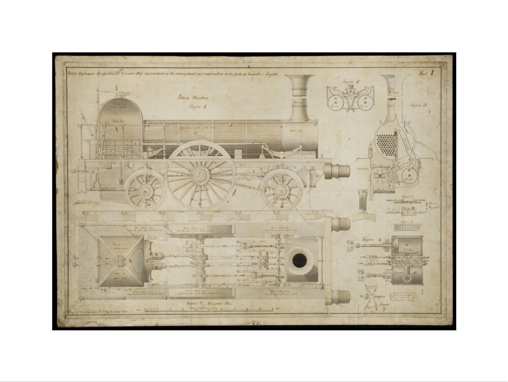 Improvements in the arrangement...of the parts of locomotive engines, 1841 art print large none Art Print - Science Museum Shop