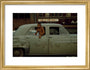 Boy in car, USA. 1965 art print small gold Art Print - Science Museum Shop