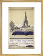 The Flying Scotsman, Non-stop each Weekday, by Frank Henry Mason, about 1950 art print medium gold Art Print - Science Museum Shop