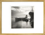 Flying boat moored at a jetty, c 1935. art print medium gold Art Print - Science Museum Shop
