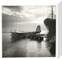 Flying boat moored at a jetty, c 1935. stretched canvas small none Art Print - Science Museum Shop