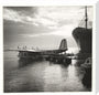 Flying boat moored at a jetty, c 1935. stretched canvas large none Art Print - Science Museum Shop