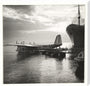Flying boat moored at a jetty, c 1935. stretched canvas extra large none Art Print - Science Museum Shop