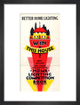 Better Home Lighting competition poster with a main prize of an all-electric house,1926-1927. art print small black Art Print - Science Museum Shop