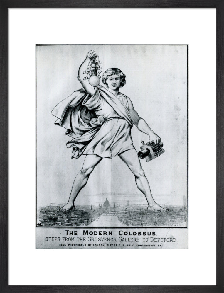 Reproduction print of a cartoon in 'Electrical Plant', May, 1889 art print medium black Art Print - Science Museum Shop