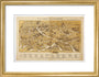 Textile map of Manchester art print small gold Art Print - Science Museum Shop
