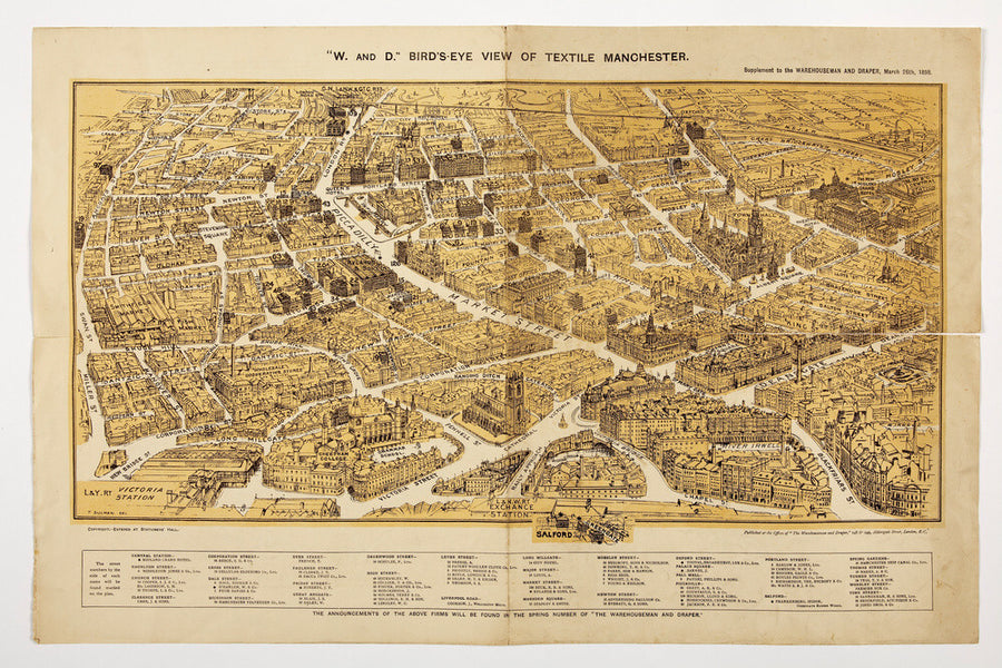 Textile map of Manchester Art Print - Science Museum Shop